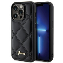 Guess Quilted Metal Logo Case for iphone 15 Pro 6.1" Black - GUHCP15LPSQSQSK