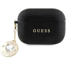 Guess Fixed Glitter Heart Diamond Charm Case for Airpods 2 Pro Black - GUAP2PGEHCDK