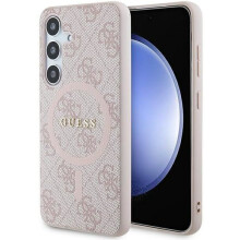 Guess 4G Collection Leather Metal Logo with MagSafe Case for Samsung Galaxy S24 6.2" Pink - GUHMS24SG4GFRP