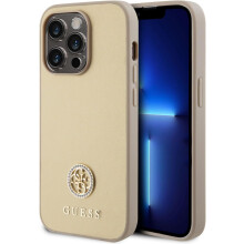 Guess Strass Metal 4G Logo Hard Case for iphone 15 Pro Max 6.7" Gold - GUHCP15XPS4DGPD