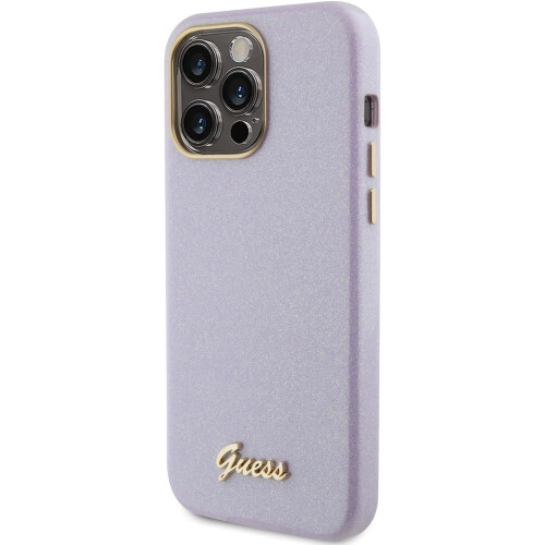 Guess Guess Glitter Glossy Script Hard Case for iphone 15 Pro Max 6.7" Lilac - GUHCP15XPGMCSL 1