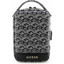 Guess GCube Stripe Metal Logo Organizer Travel Bag Black - GUHBHGCFSEK