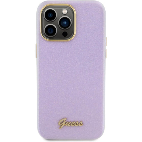 Guess Guess Glitter Glossy Script Hard Case for iphone 15 Pro Max 6.7" Lilac - GUHCP15XPGMCSL 2