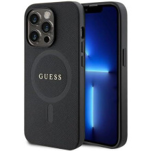 Guess Saffiano Hard Case with MagSafe for iphone 15 Pro 6.1" Black - GUHMP15LPSAHMCK