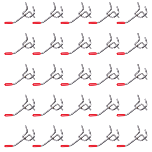 25x Single Pegboard Hooks 50mm Wall Retail Display Shop Peg Fits 25mm 1