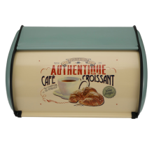 Vintage broodtrommel met oprolbare bovenkant, lichtblauw, kleine gepoedercoate ijzeren snackdozen, voedselcontainer voor keuken en woondecoratie