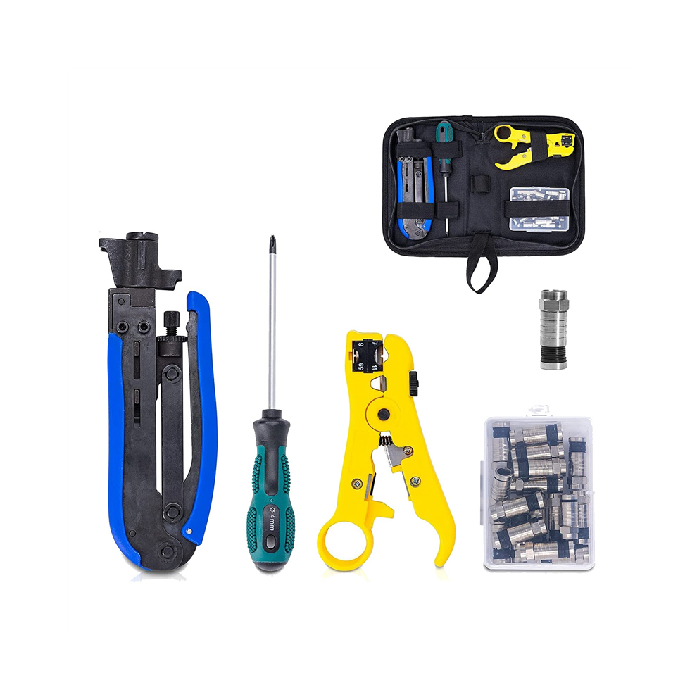 Coax Compression Tool Kit Crimper And Rg6 Crimping 4852820978054