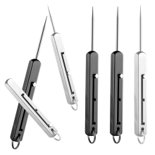 6 stuks draagbare titanium tandenstokers, zakformaat tandenstokerhouder van metaal voor picknicks en kamperen in de buitenlucht