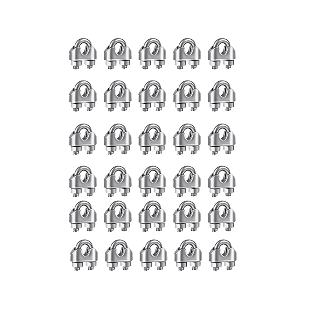 30Pcs 1/8Inches M3 Wire Rope Cable Clip Clamp For Rigging 4852820981269