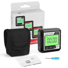 Digitale elektronische waterpas, hoekmeter, 90 magnetische inclinometer, gradenboog, precisiedoos, zwart
