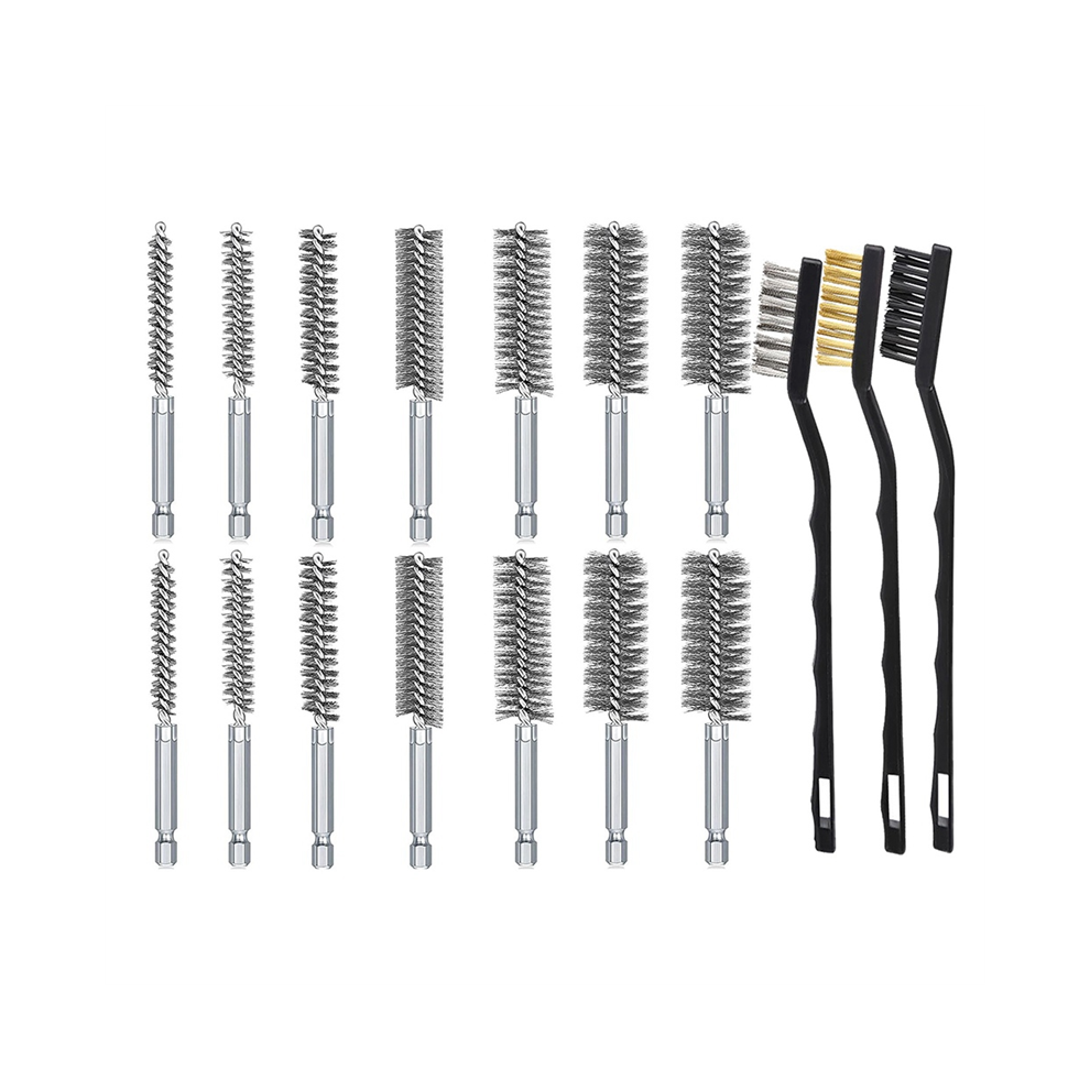 17Pcs Wire Brush Set, Bore For Drill Impact Driver 4852820982839