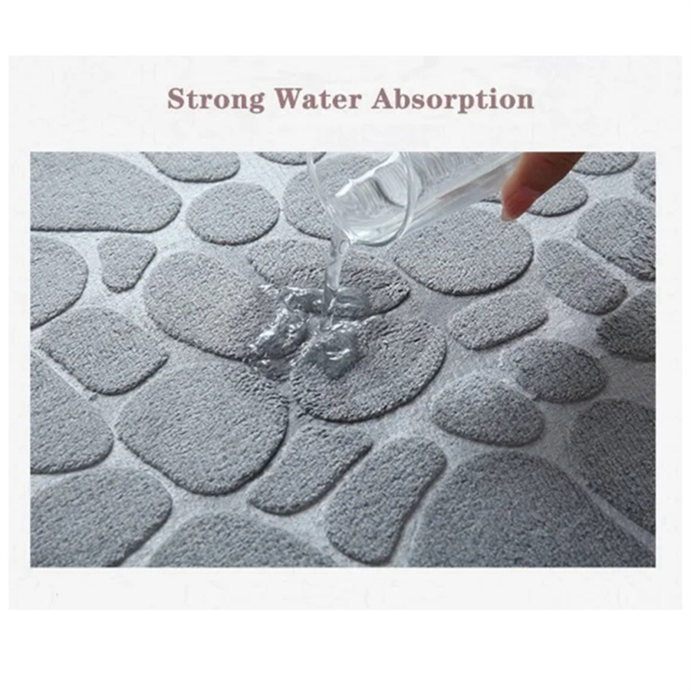 Cobblestone Bathroom Rugs Water Absorbent Bath Mats(50X80cm,Camel)-image-OPC-PHWFRXZ-NEW