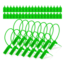 2000 stuks plastic fraudebestendige zegellabel met veiligheidsnummer en ritskraag, lengte 250 mm, groen