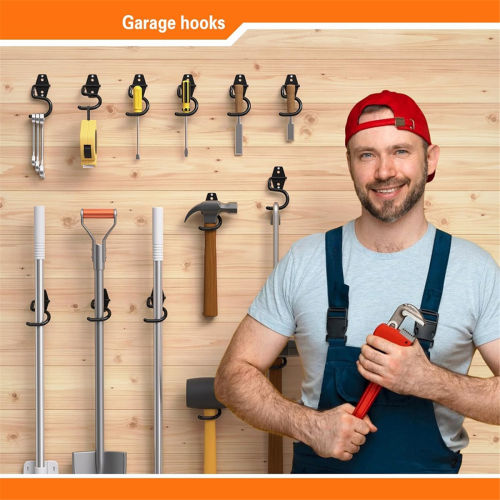 6 Pack Metal Garage Hooks, Heavy Duty S Hooks Tool Hangers 2