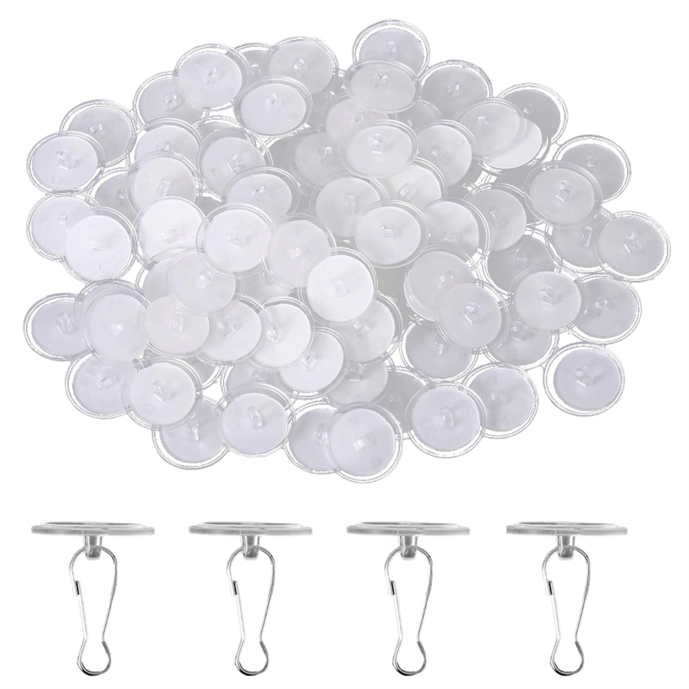 80 Pack Removable Transparent Wall Hanger Self-Adhesive Ceiling Hooks 4852874516455