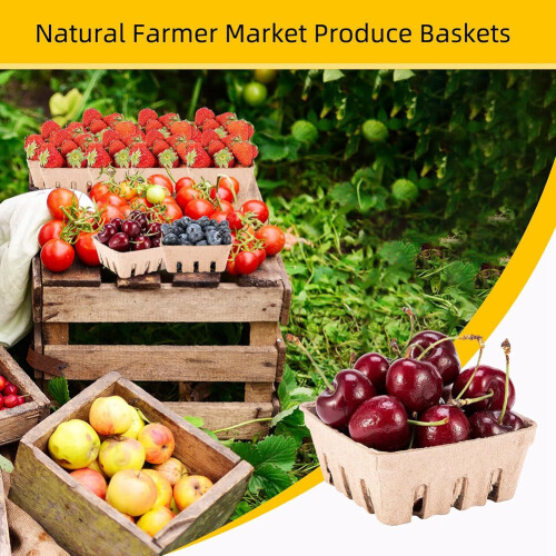 60 Pack Pulp Fiber Berry Basket, Produce Basket Containers 2