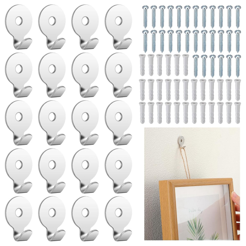 30 Lb Utility Hanger Wall Hook Zinc Plated Keyhole 20Pack 2