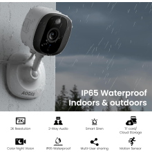 AOQEE Outdoor Security Camera - 2K CCTV Camera Systems IP65 Waterproof, Home/House WiFi Indoor for Pet Dog Baby
