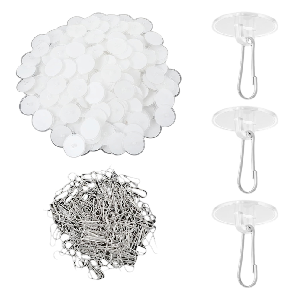 200Pcs Self-Adhesive Ceiling Hooks For Hanging 4852874532417