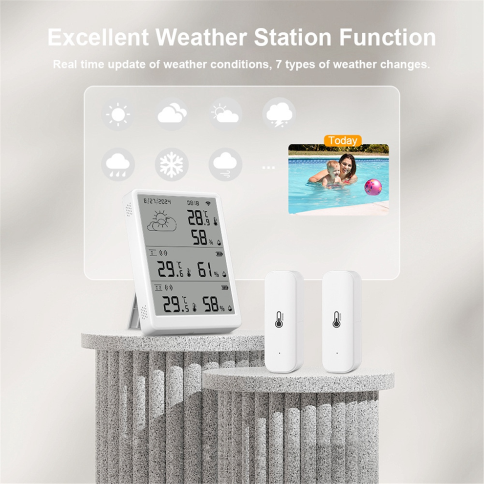 Tuya Wifi Weather Station Digital Forecast Screen With 6 Wifi+Rf433 4852874533841