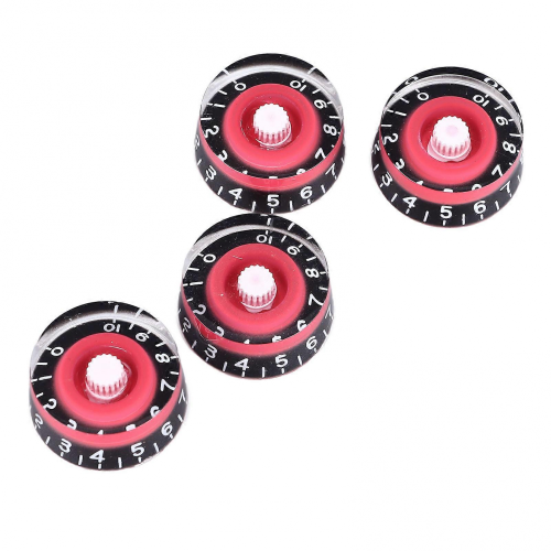 4Pcs Electric Guitar Knob Set Acrylic Volume Tone Control Guitar Control Knob Replacement compatible with LP Red 1
