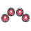 4Pcs Electric Guitar Knob Set Acrylic Volume Tone Control Guitar Control Knob Replacement compatible with LP Red 1