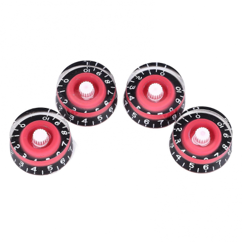 4Pcs Electric Guitar Knob Set Acrylic Volume Tone Control Guitar Control Knob Replacement compatible with LP Red