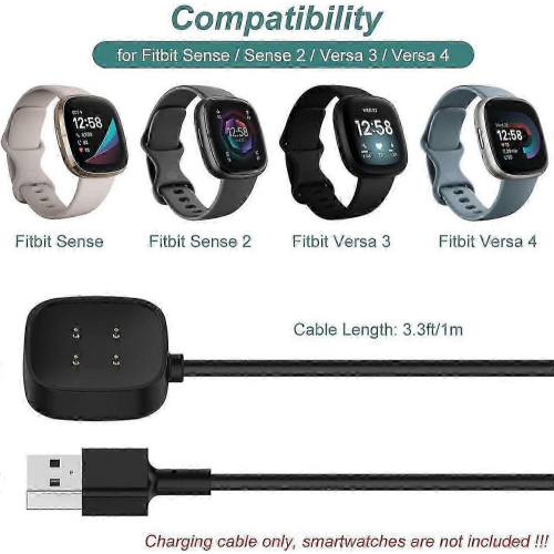 Charging Cable compatible with Fitbit Sense, Sense 2, Versa 3, and Versa 4 Devices 1