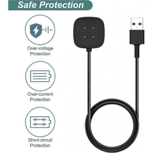 Charging Cable compatible with Fitbit Sense, Sense 2, Versa 3, and Versa 4 Devices 2