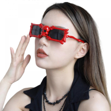 (red skull)Halloween Eyeglasses, Assorted 18 Style Funny Party Cosplays Halloween Eyeglasses compatible with Halloween Costume Party Supplies