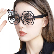 (halloween roses)Halloween Funny Glasses Party Cosplays Glasses Decorations Favors Supplies Decorative Glasses Frame Costume Eyeglasses
