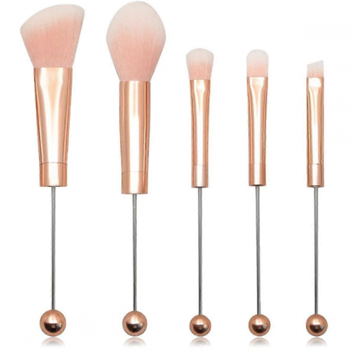 5-teiliges Make-up-Pinselset mit Perlen, Silikonperlen, DIY-Make-up-Kosmetikpinsel, Perlenpinsel-Set, kompatibel mit DIY