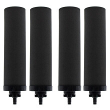 4-pack vervangende waterfilters voor BERKEY BB9-2, zwarte actieve koolfilters voor aangedreven waterfiltratiesysteem