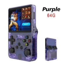 R36s draagbare spelcomputer – Paars – Open source – 10.000 games – 64 GB