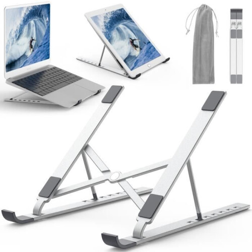 Cheflaud laptopstandaard, verstelbare geventileerde aluminium standaard