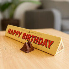 Personalised Toblerone Happy Birthday Chocolate Bar 100g – Unique Birthday Treat – Custom Wrapper