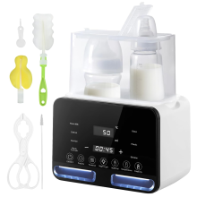 9 in 1 Baby Bottle Warmer, Double Bottle Sterilizer with LCD Display, Milk Warmer for Breast Milk & Formula, Food Heater with 48H Keep Warm