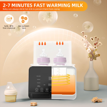 Baby Bottle Warmer, 9 in 1 Double Bottle Sterilizer with LCD Display