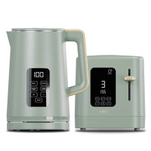 Cello Overture Sage Green 2-Slot Toaster & Kettle Set with Digital Temperature Control (OVERTURE2SLOTSETGR)