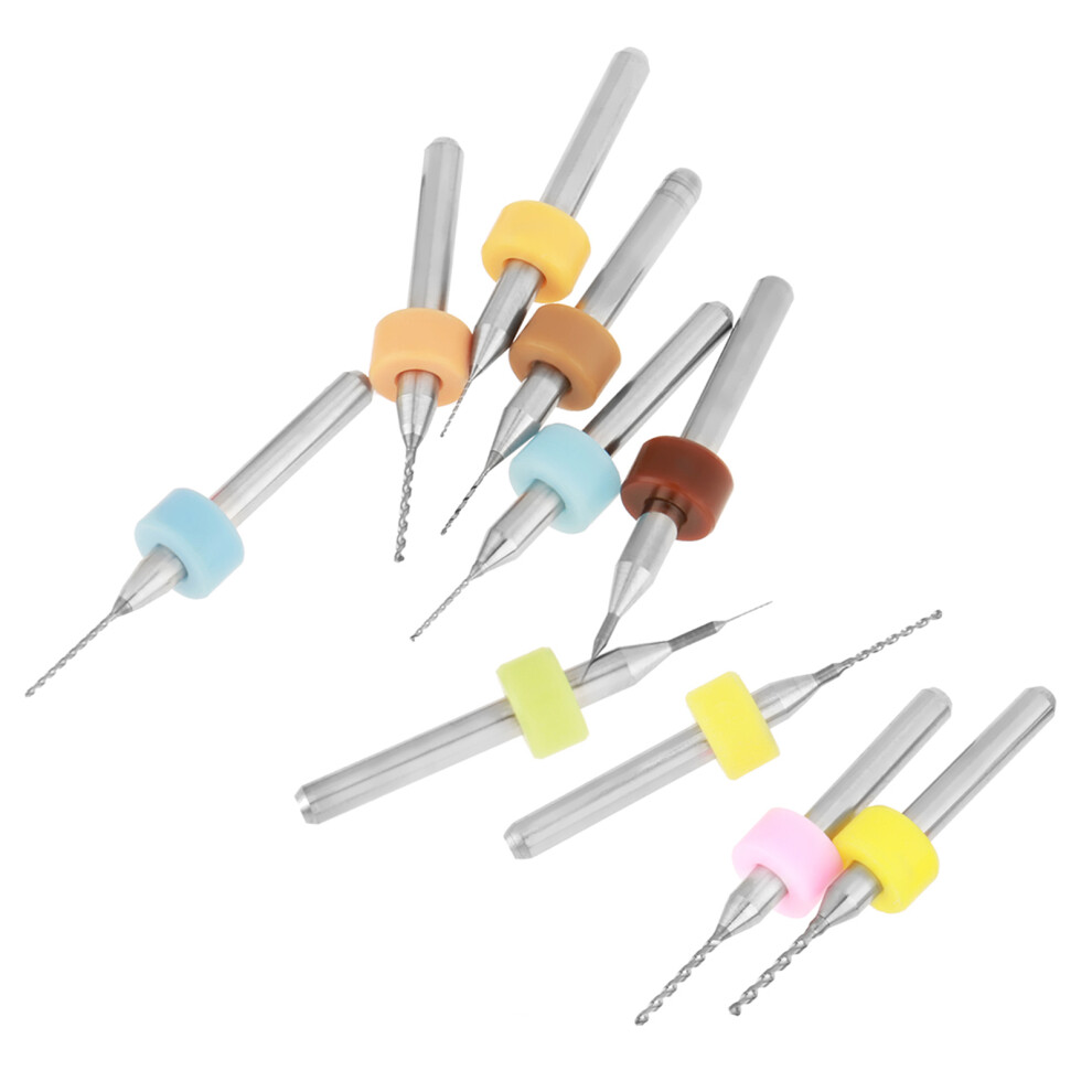 10Pcs 0.1-1.0Mm Tungsten Carbide Micro Drill Bits Set Tool For Pcb Print Circuit Board 9301324222743