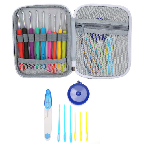 72Pcs Crochet Hooks Knitting Needles Tools Kits Set Storage Case Accessory 1
