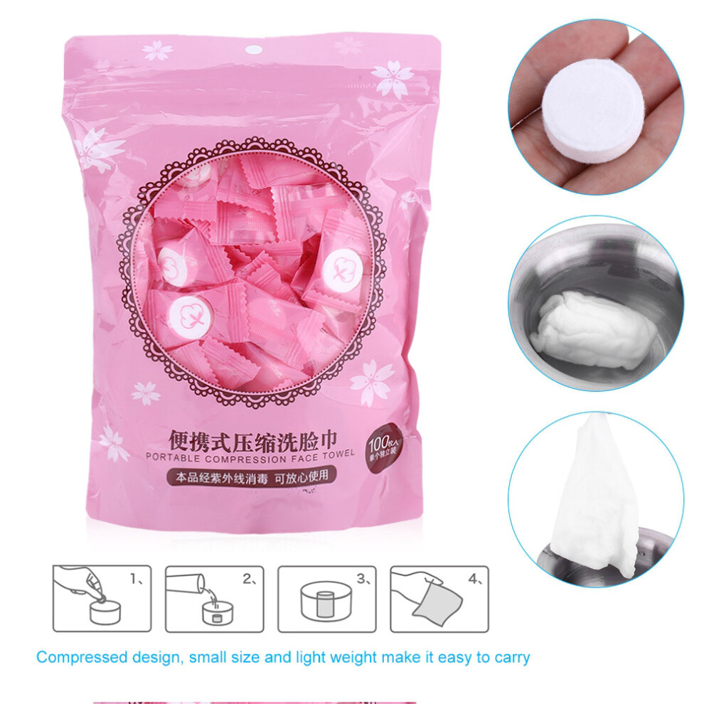 Disposable NOn woven Fabric Compressed Mini Towel Face Cleaning Cloth for Travel (100pcs)