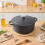 Living And Home (Matte Black, 2L) Enameled Cast Iron Dutch Oven Pot with Lid 1