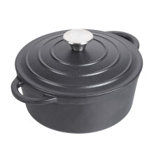 (Matte Black, 5L) Enameled Cast Iron Dutch Oven Pot with Lid