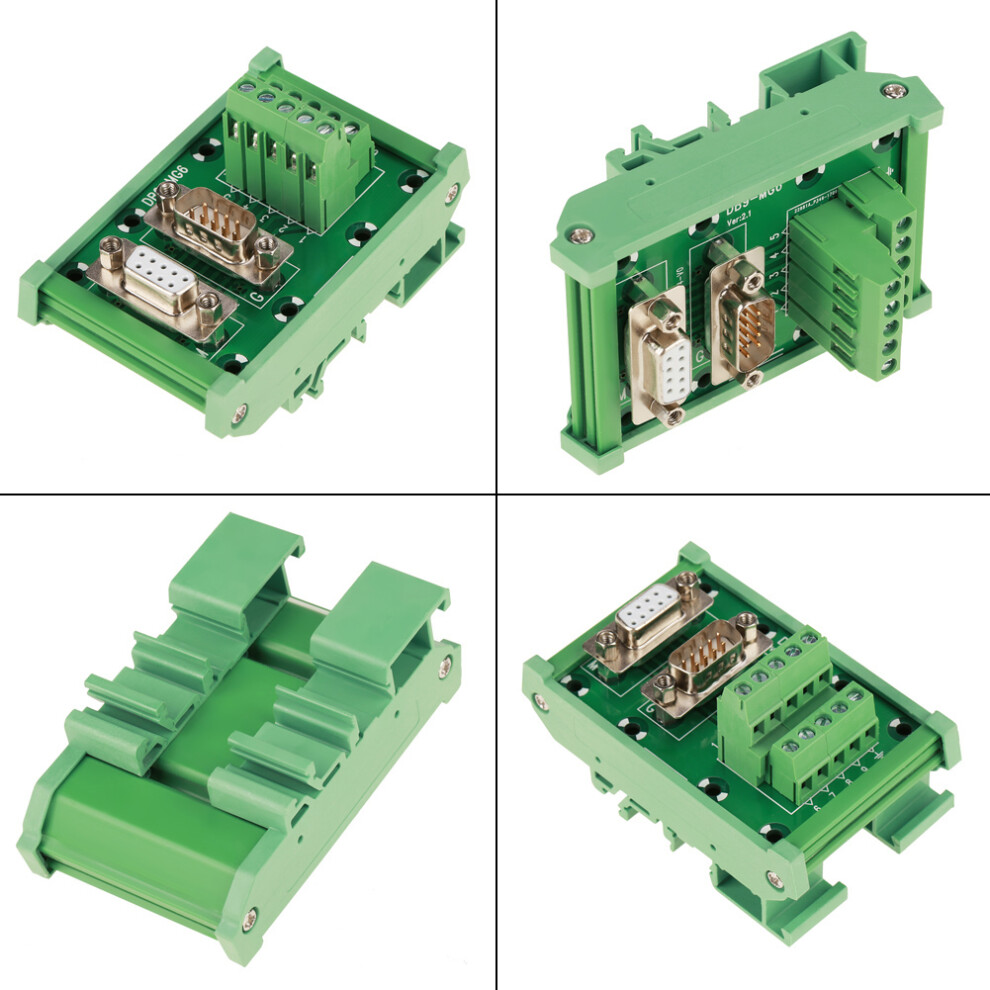 Db9-Mg6 Din Rail Mount Interface Module Male / Female Connector Breakout Board 9441324229417