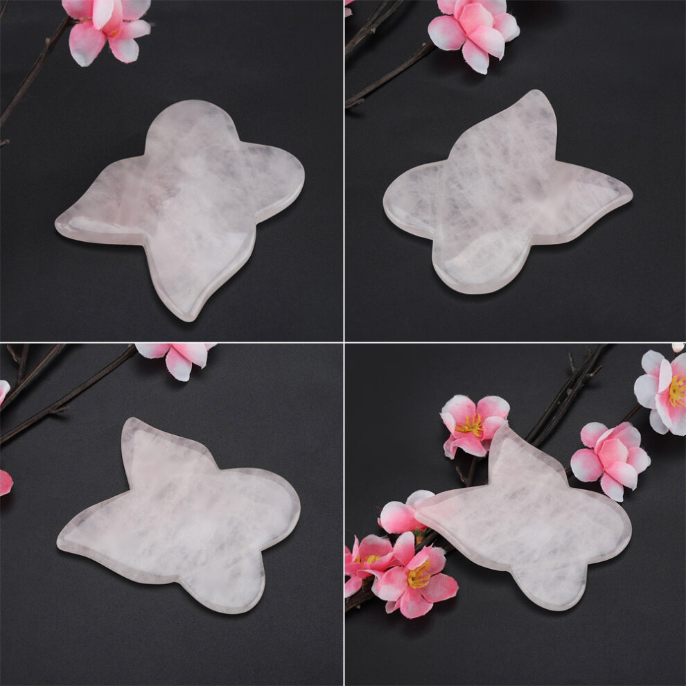 Natural Rose Quartz Crystal Healing Massage Stone Scrapping Plate