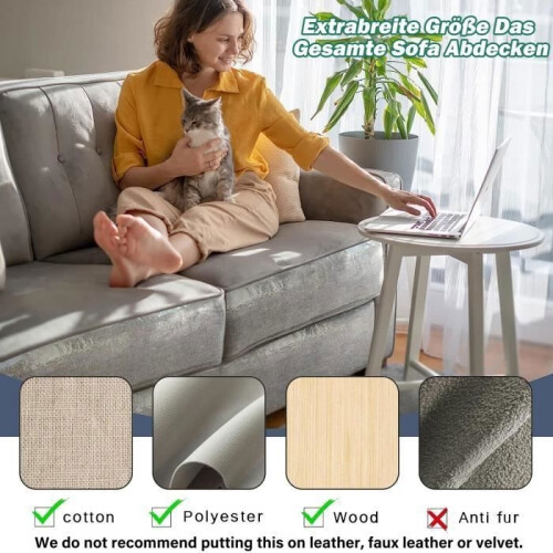 Kratzfester Sofaschutz – 30 cm x 300 cm, transparent, selbstklebend für Möbel, Türen, Wände, Sofas, Teppiche 2