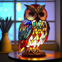 Eule Buntglaslampe - Tier Buntglaslampe - Nachtlichter für Kinderzimmer, Leuchttisch