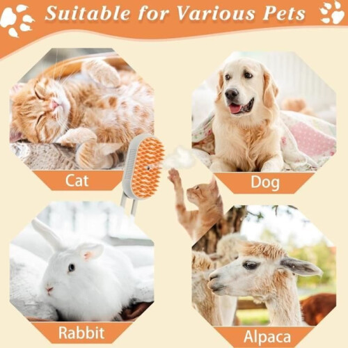 3-in-1-Katzendampfbürste, multifunktionale Katzen- und Hundedampfbürste 2