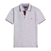 (Grey, S) Men's Custom Fit Polo Shirt Cotton Short Sleeve Tommy Polo Top